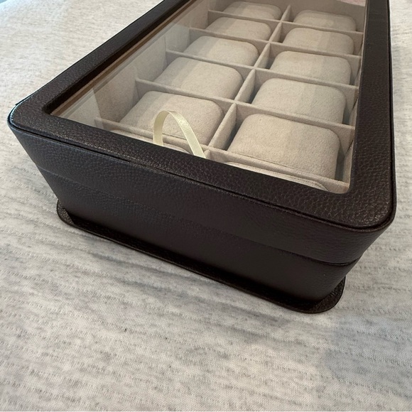 Brown 12 Slot Watch Box - Picture 6 of 11